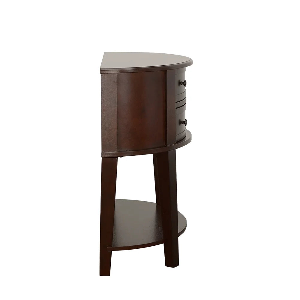 2-drawer Demilune Shape Console Table Cappuccino Z1189