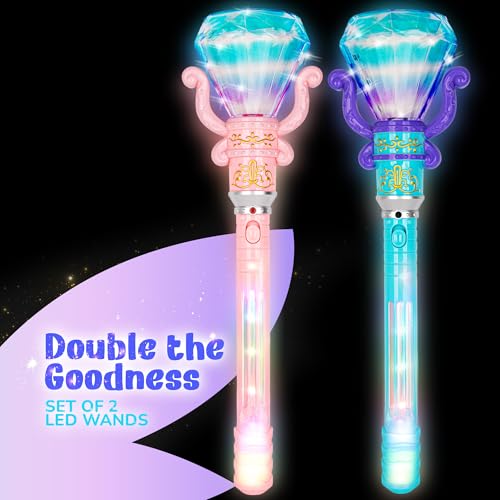 Light Up Princess Wands Set of 2 Pink and Blue B5546