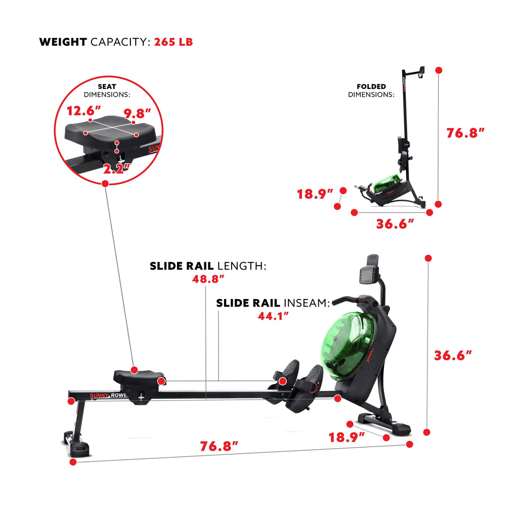 Black Magnetic Water Rowing Machine J98082