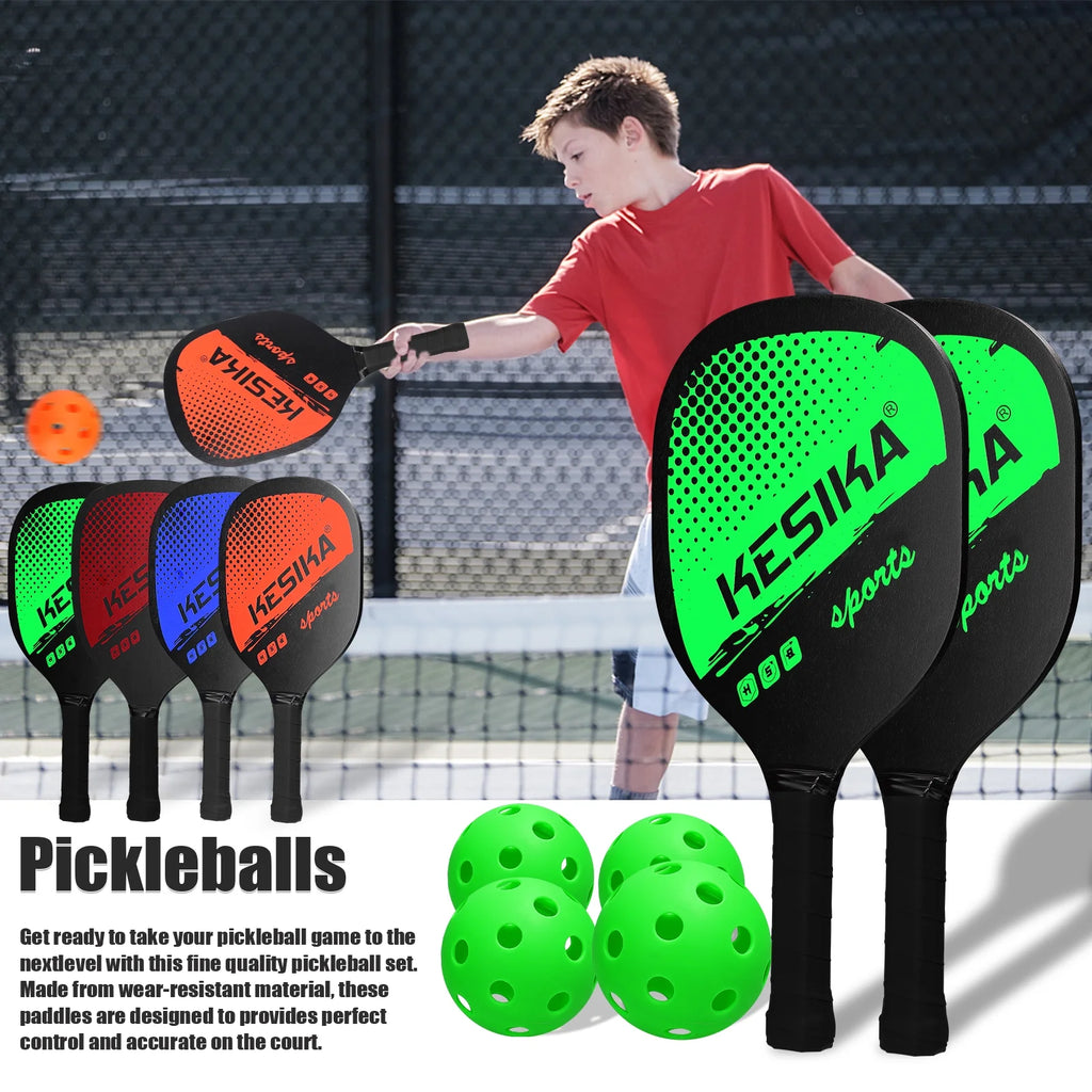 Pickleball Paddle Set 2 Rackets & 4 Balls with Carrying Bag U89718