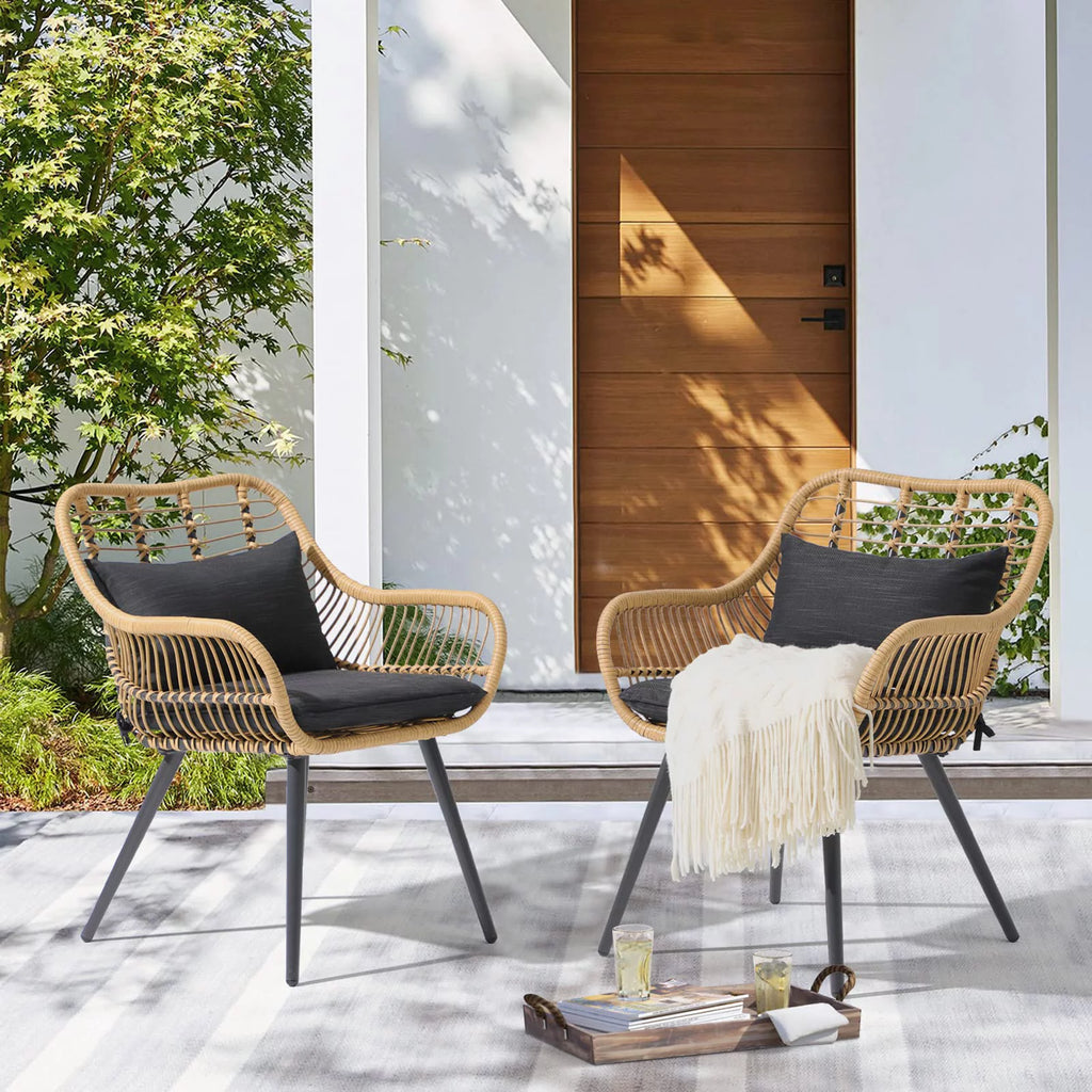 Wicker Outdoor Chairs Set of 2 with Cushions C3184