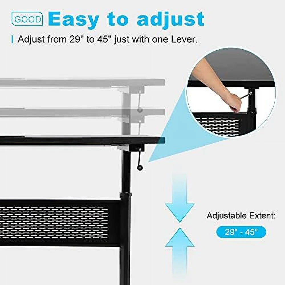 Adjustable Standing Desk 55" White G1369