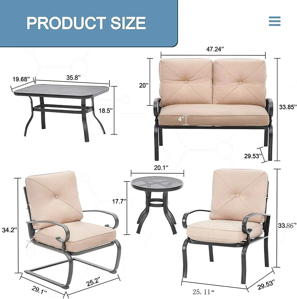7-Piece Brown Metal Patio Conversation Set R562532