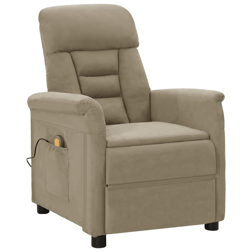 Electric Massage Recliner Faux Leather Sofa Chair with Adjustable Footrest and Side Pocket Z847