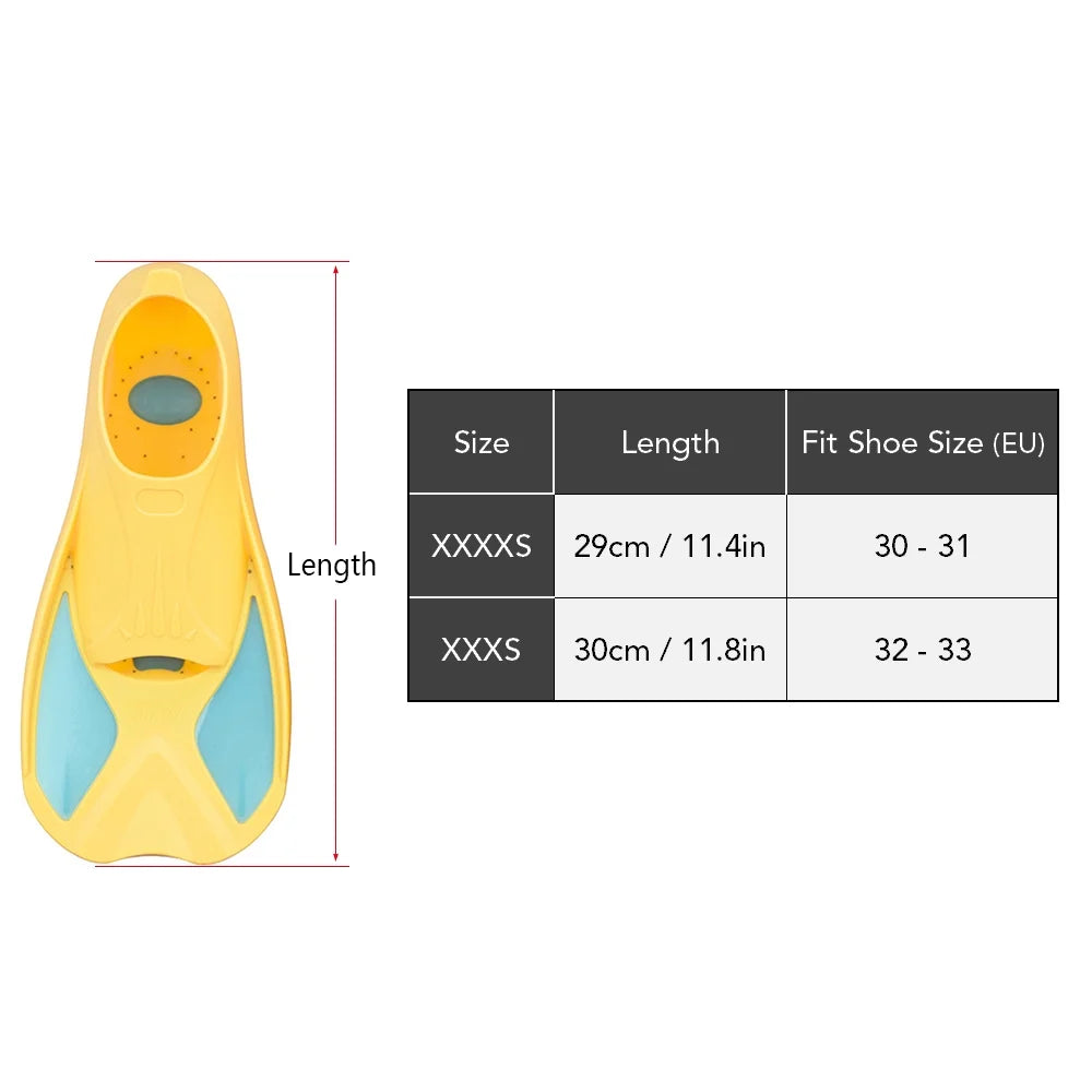 Kids Short Swim Fins for Snorkeling Training R8524