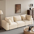 Oversized 3 Seater Corduroy Sofa with Removable Back Cushions and 5 Pillows (Gray) M17866