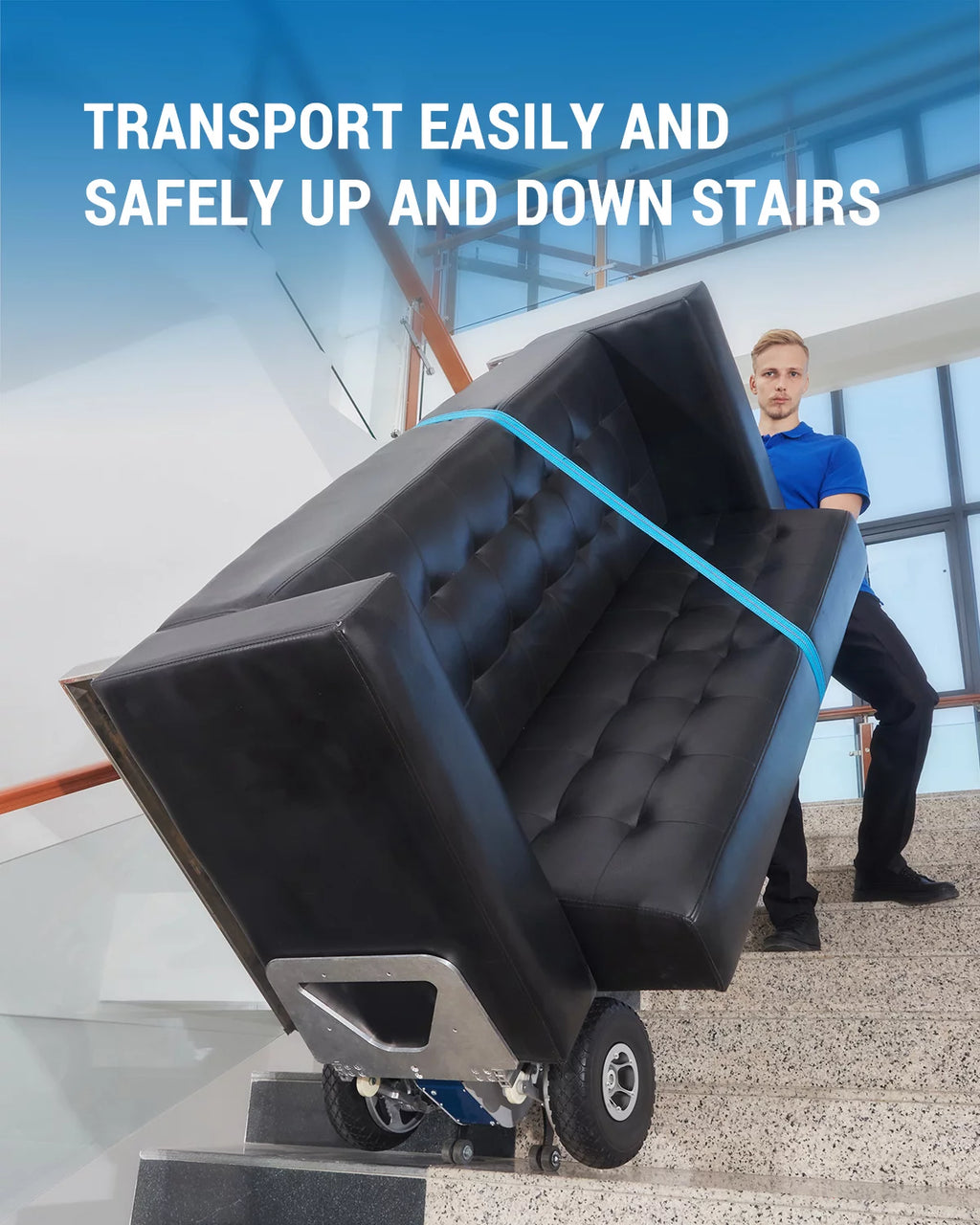 Electric Stair Climbing Hand Truck with Auto Edge Brake, 375LBS Capacity Aluminum Hand Truck Z1511