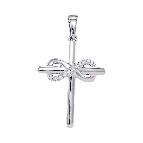 10kt White Gold Diamond Cross Pendant C794