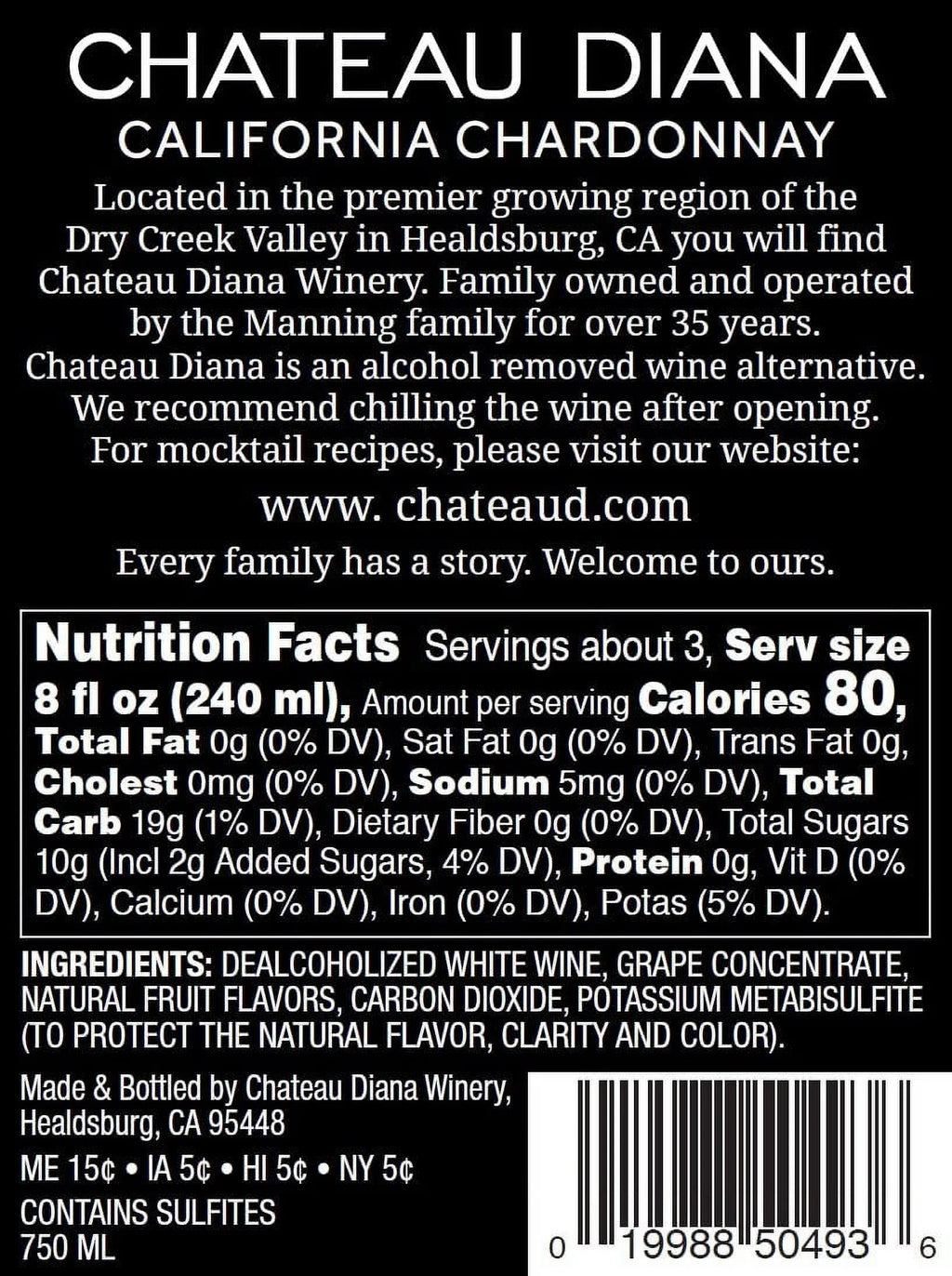 Zero Alcohol 12 Pack California Chardonnay O64152