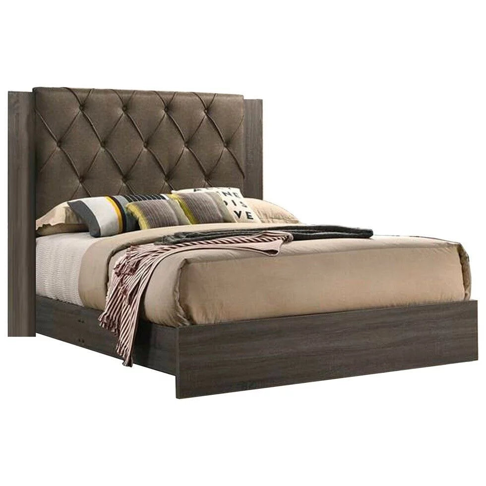 Grey Queen Size 4pc Bedroom Furniture Set Q415