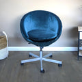 Navy Blue Velvet Chair Slip Cover Q75709
