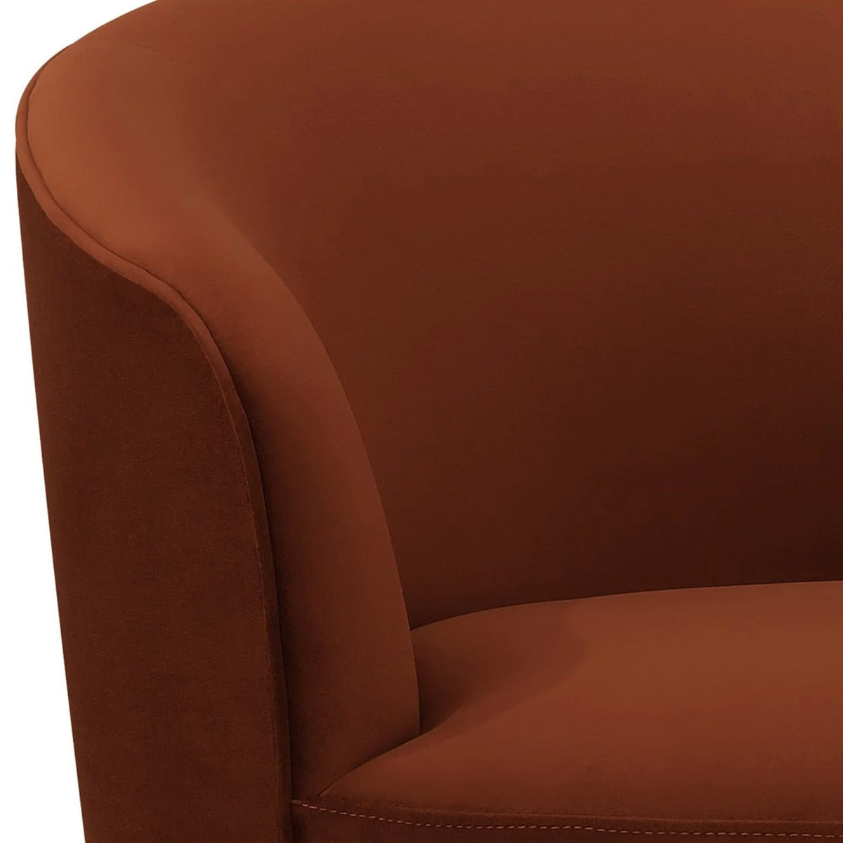 Burnished Orange Velvet Swivel Accent Chair Q423