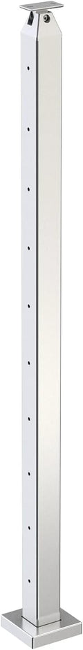 Stainless Steel 316 Cable Railing Square Surface Mount Post Kit 36 Middle V72057