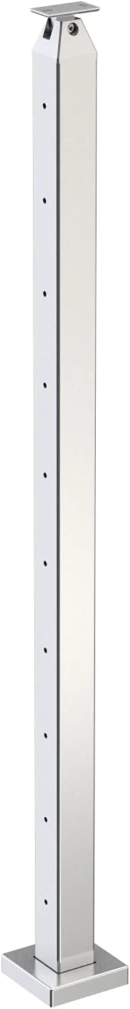 Stainless Steel 316 Cable Railing Square Surface Mount Post Kit 36 Middle V72057