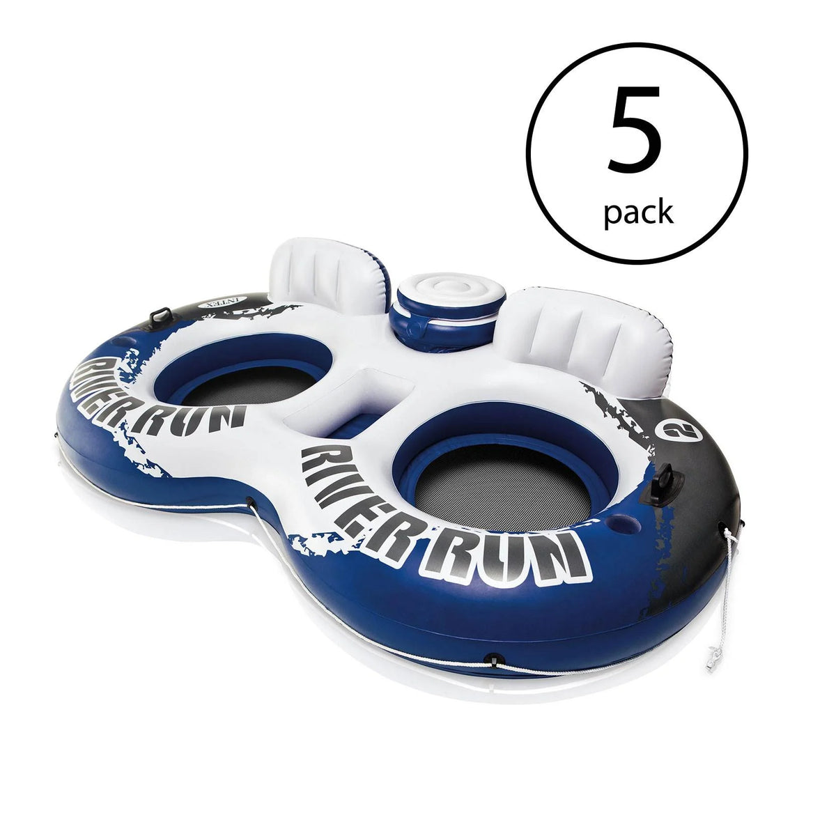 2 Person Inflatable Pool Tube Float with Cooler (5 Pack) I60531