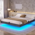 Queen Size LED Lights Metal Platform Bed C50542