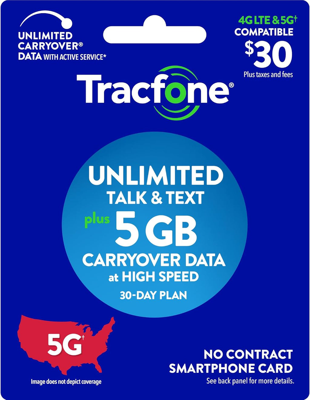 $30 Unlimited Talk and Text, 4GB of Data / 30 Days B123200