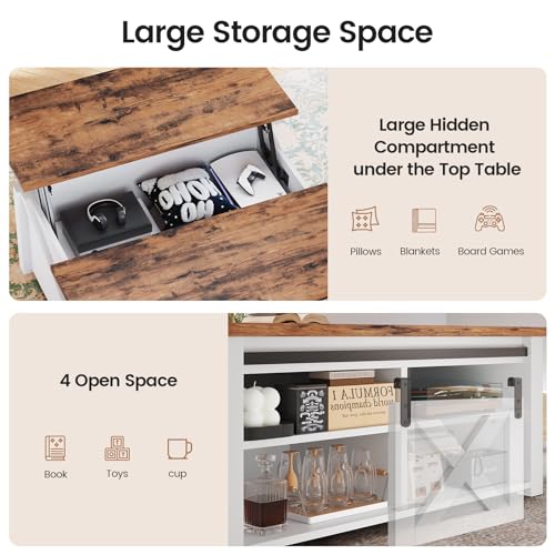 31.5" Lift Top Coffee Table with Storage L828