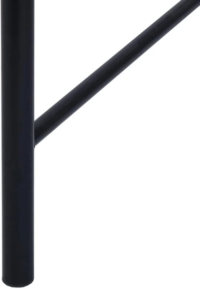 Black Vanity Desk with Removable Circular Mirror E5701