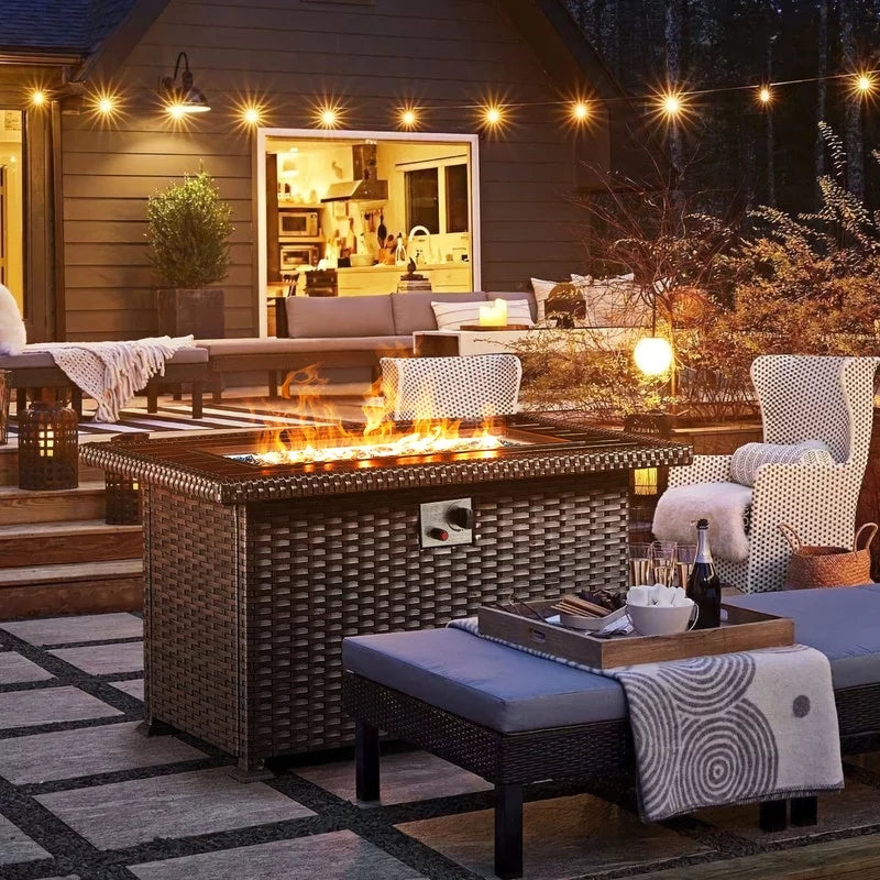 Aluminum Propane Fire Pit Table 44in 50,000 BTU Z87313