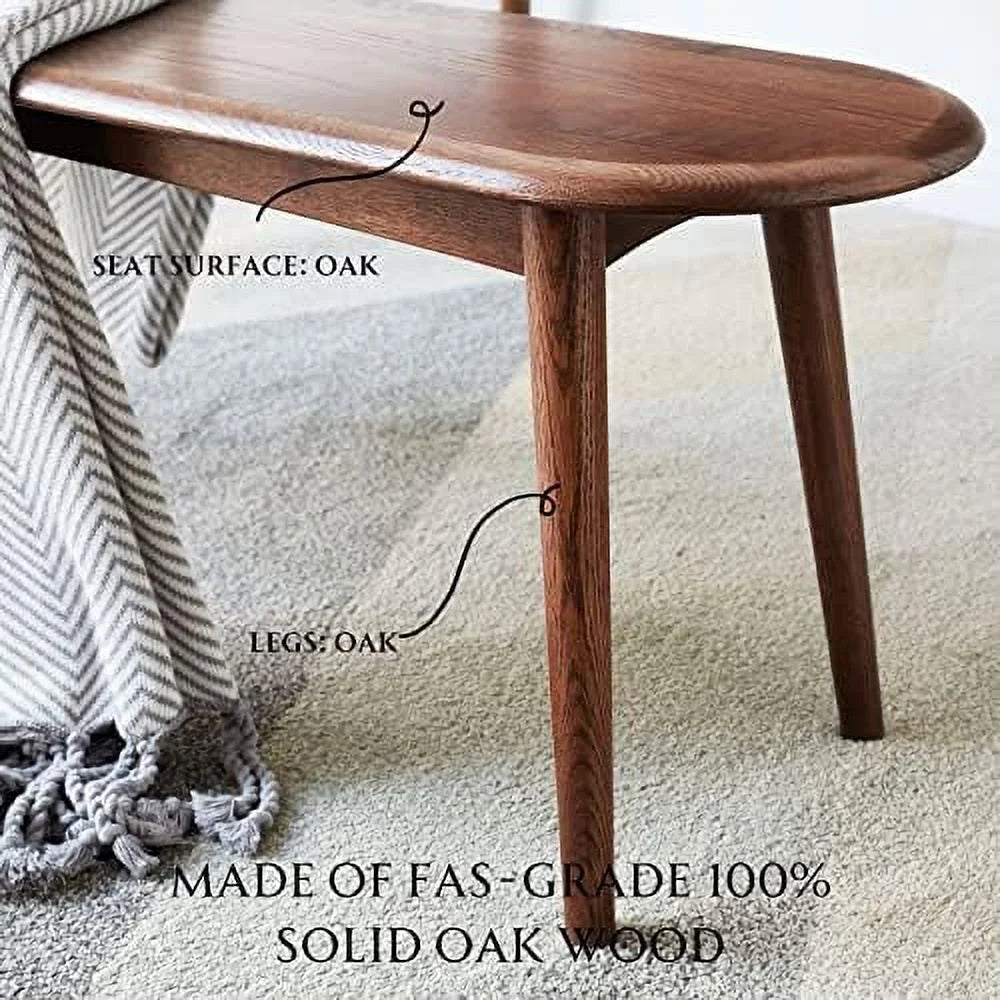 Solid Oak Wood Bench 47.24inch J112344