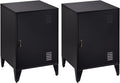 Black Metal Night Stands Set of 2 with 1 Door S8406