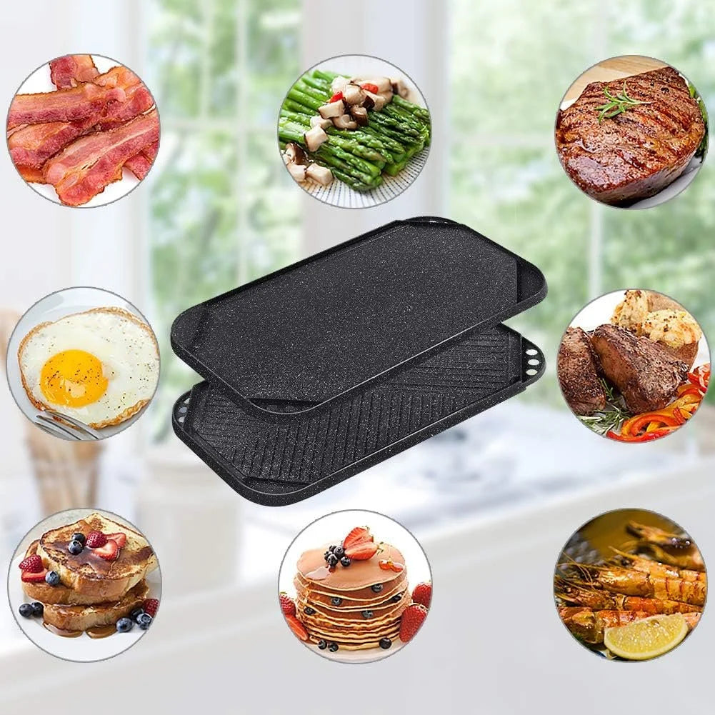 Nonstick Reversible Grill Griddle Pan, 19.5" x 10.7" Q102