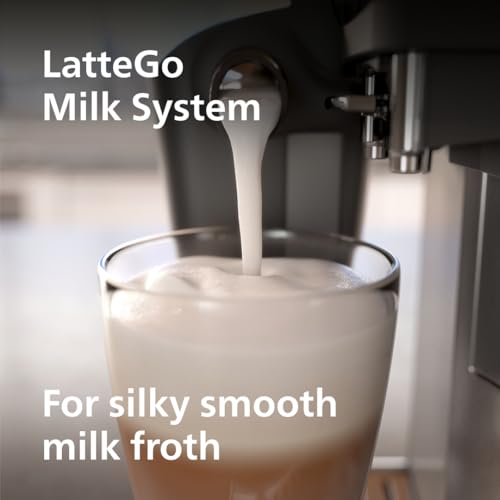 Black Fully Automatic Espresso Machine with LatteGo Milk Frother and Ceramic Grinder R204