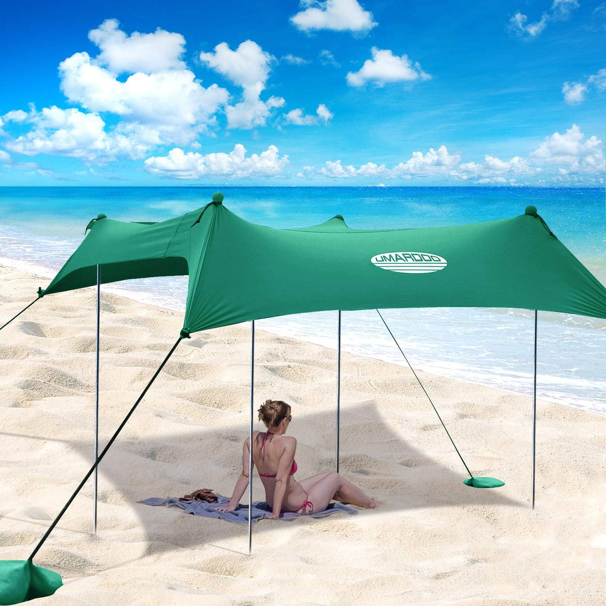Blue 7X7 FT Pop Up Beach Tent with Carrying Bag J9646
