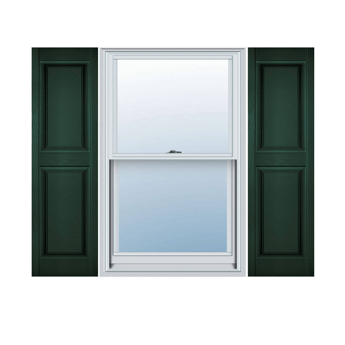 14 3/4x22W x 43x22H Vinyl Raised Panel Shutters W48402