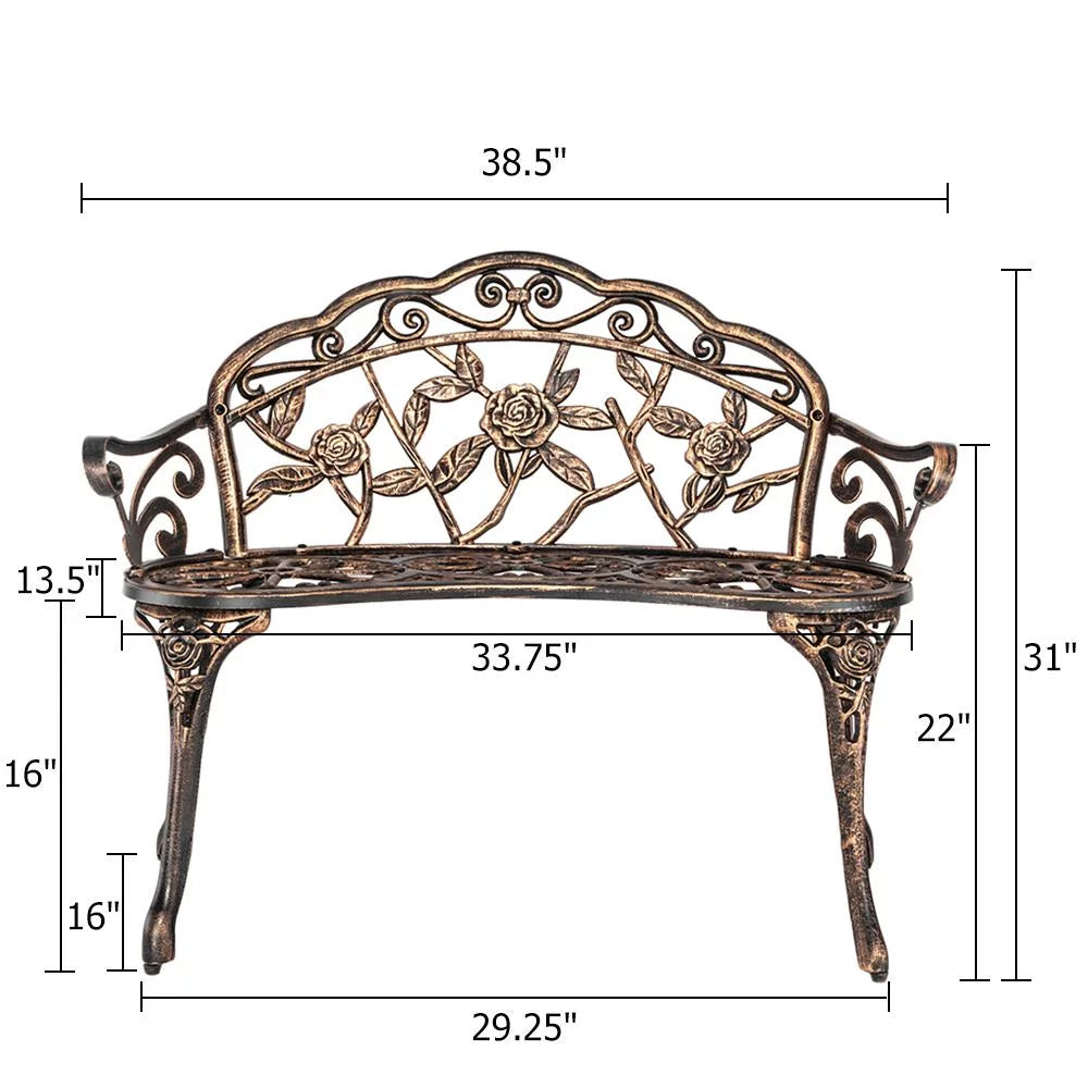 Bronze Cast Aluminum Outdoor Bench W334