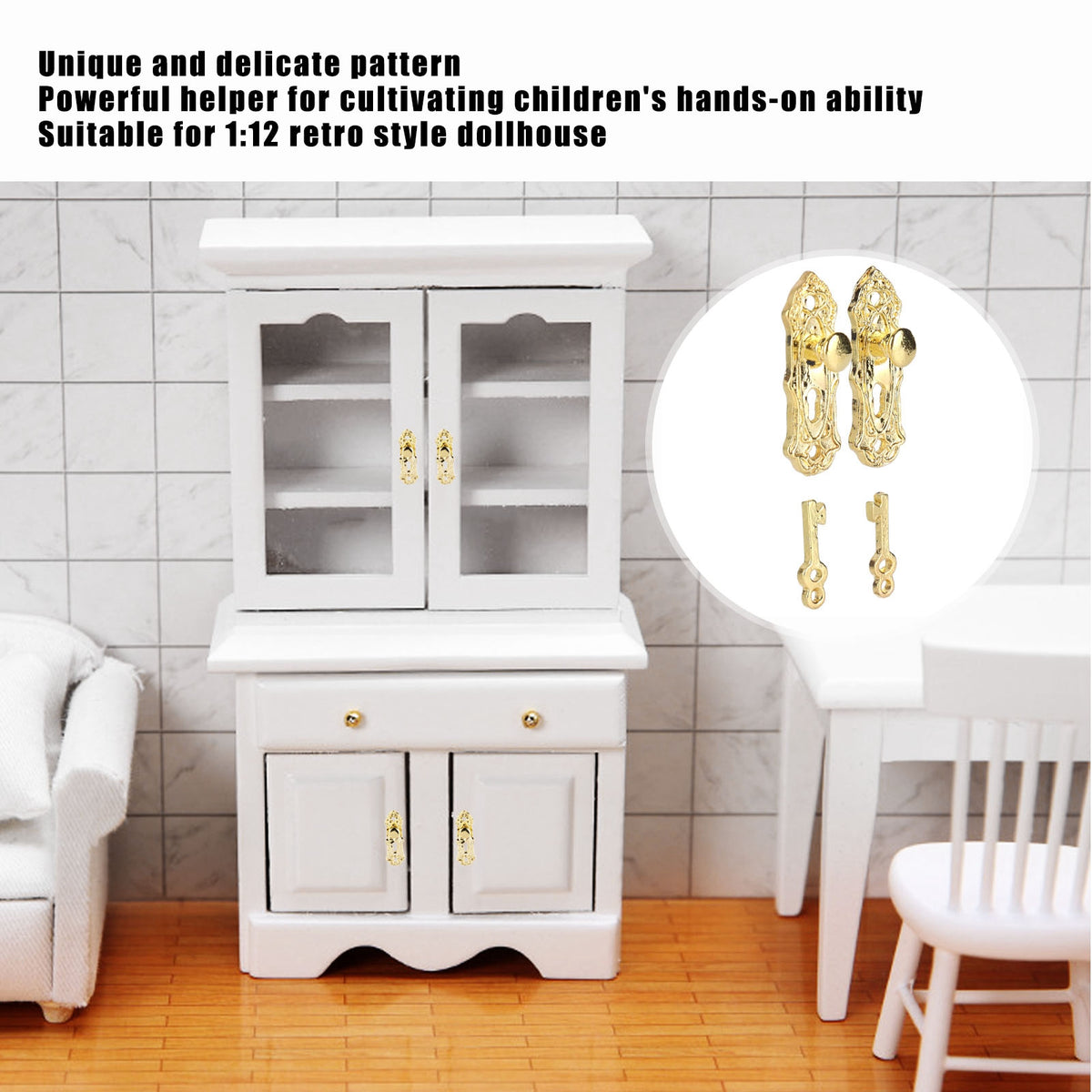 Metal Door Locks 2 Sets for Dollhouse Miniature T274470