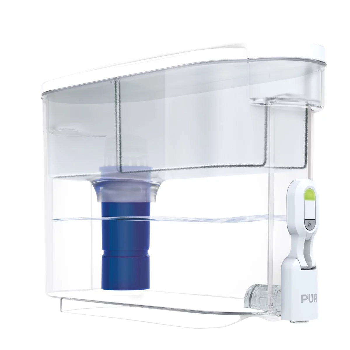 30 Cup Water Filter Dispenser with Filter, Dishwasher Safe, White H215