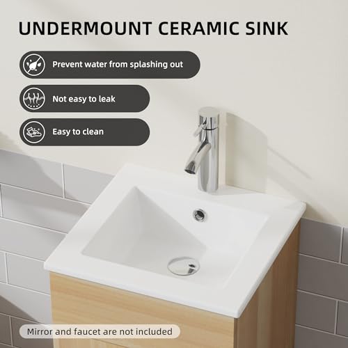 16” White Bathroom Vanity Sink Combo with 2 Doors G8541