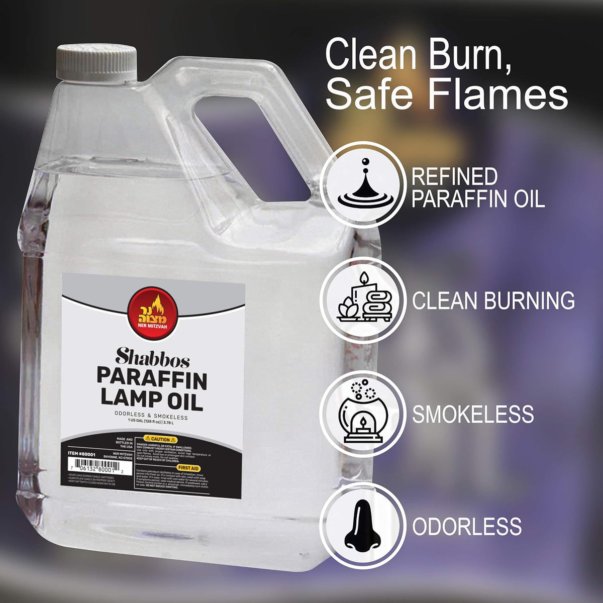 1 Gallon Clear Smokeless Odorless Paraffin Lamp Oil B849
