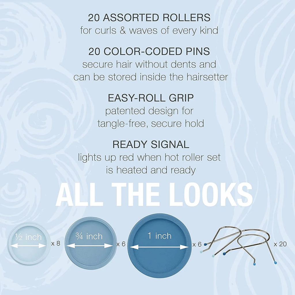 Compact Multi-Size Hot Rollers, Blue I2285