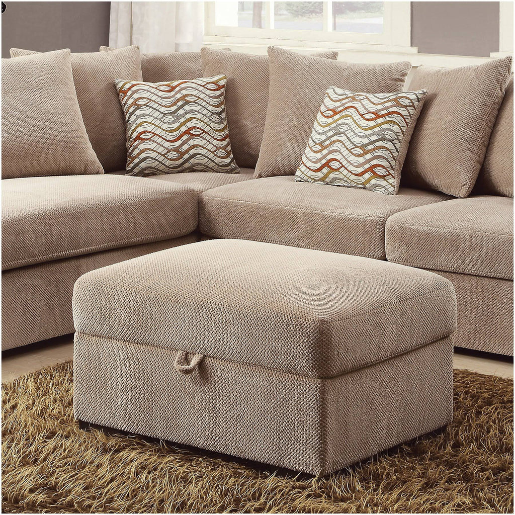 Taupe Storage Ottoman L492
