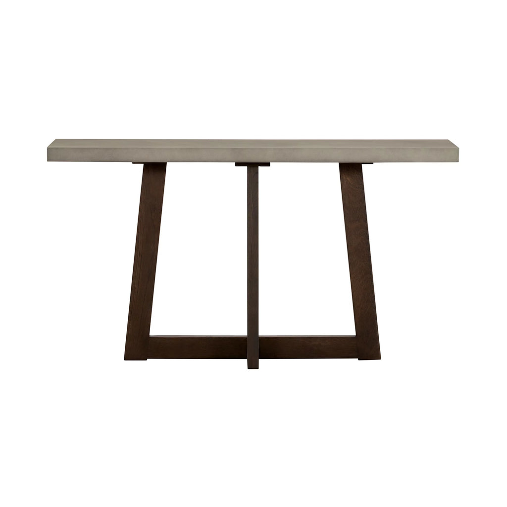 Gray Concrete and Dark Gray Oak Rectangle Console Table F294