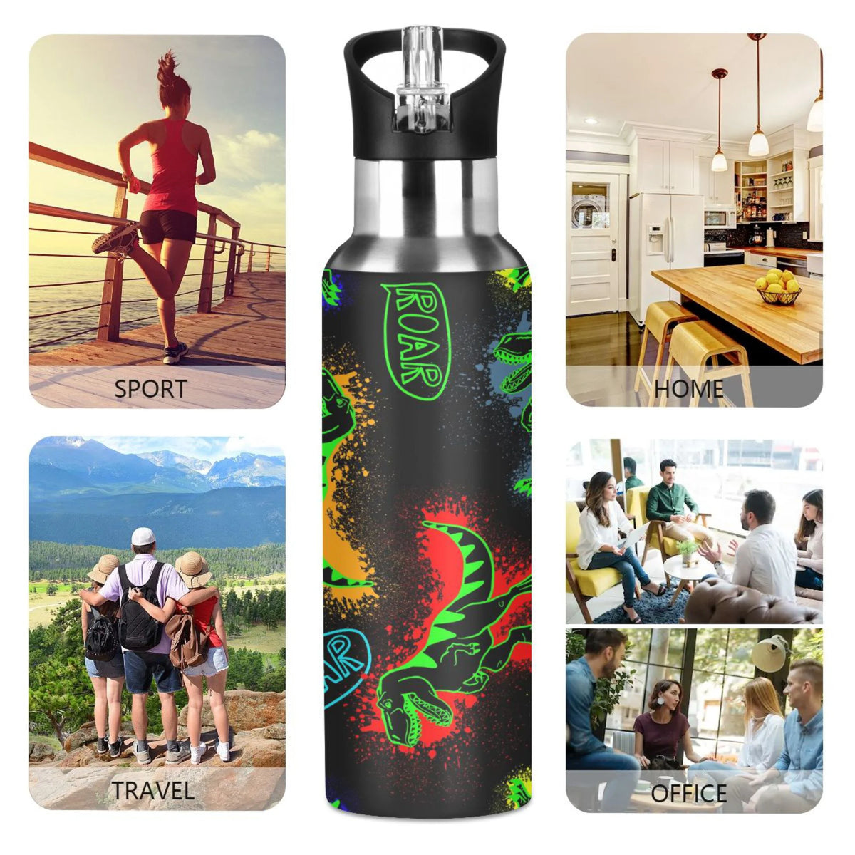 Stainless Steel Insulated Water Bottle with Straw Lid P20371