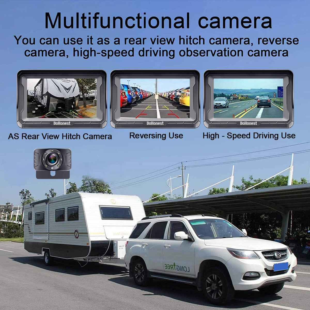 HD 1080P Rear View Monitor Kit Night Vision Waterproof Reverse Camera Pack of 2 Z7465