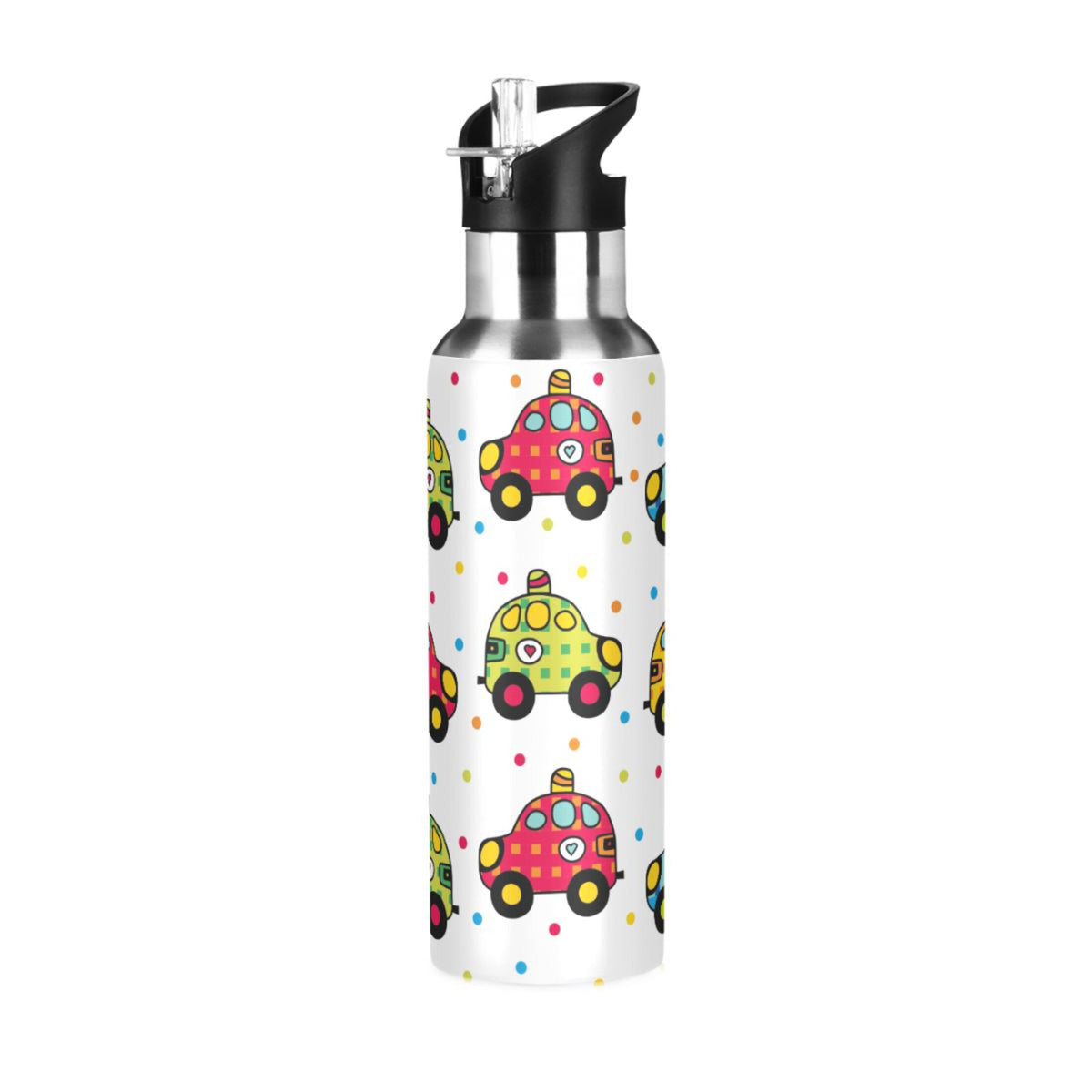 Stainless Steel Insulated Thermos Vacuum Flask Water Bottle with Straw Lid P771083