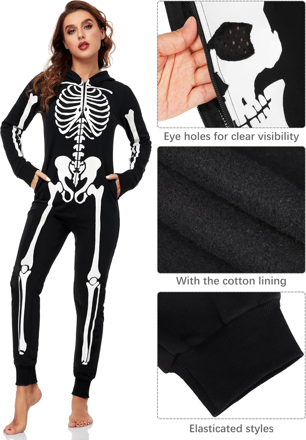 Glow in The Dark Skeleton Onesie Pajama E99939