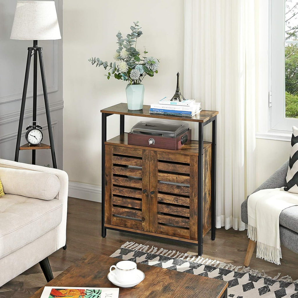 Rustic Brown Standing Cabinet with Shelf L62782