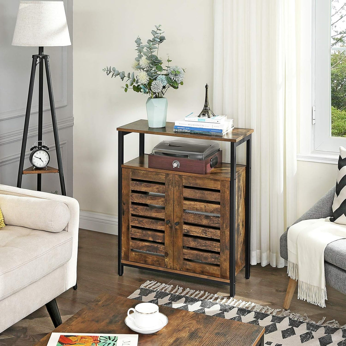 Rustic Brown Standing Cabinet with Shelf L62782