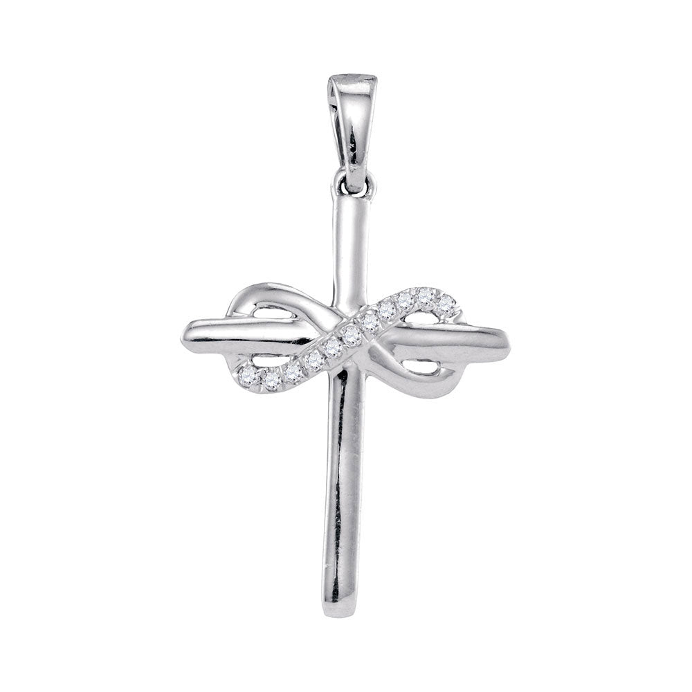 10kt White Gold Diamond Cross Pendant C794