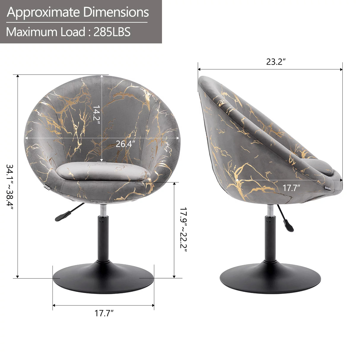 Grey Bronzing Fabric Accent Chair L610