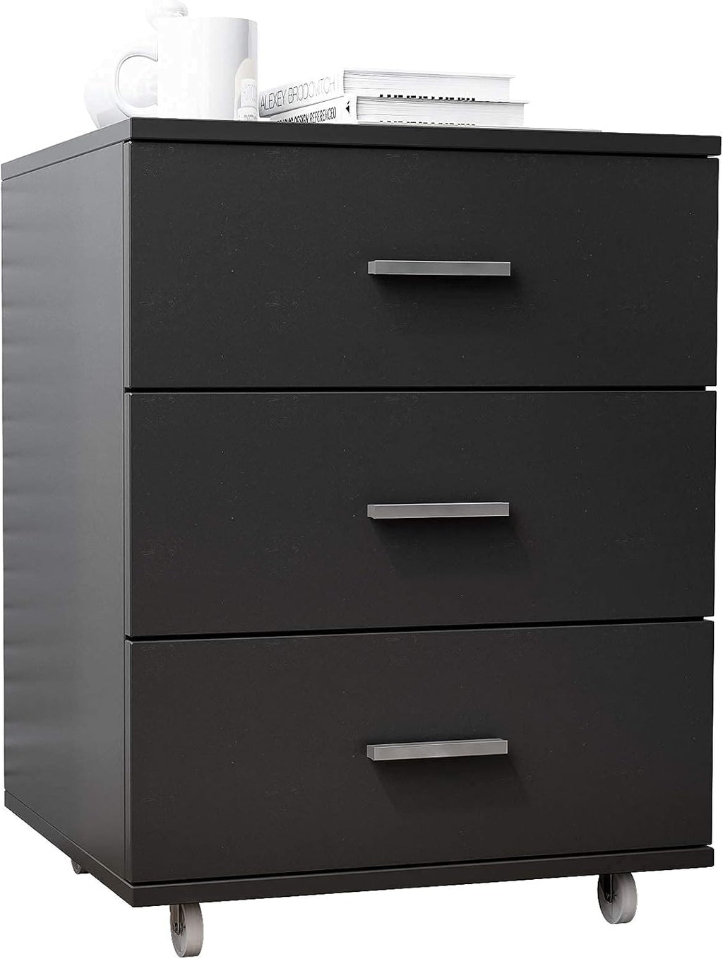 3 Drawer Rolling Wooden File Cabinet with Lockable Casters Y471