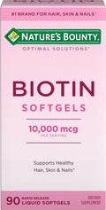 Biotin 10,000 mcg 90 Rapid Release Liquid Softgels U612372