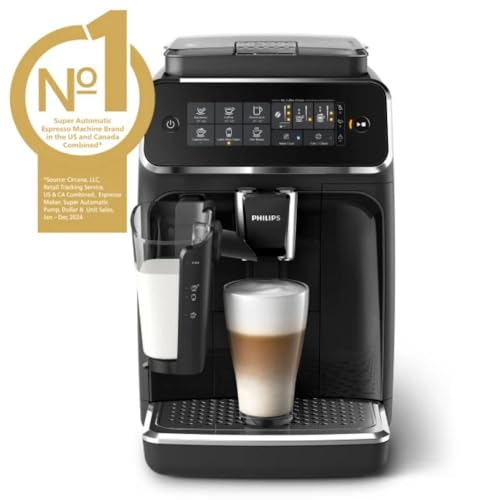 Black Fully Automatic Espresso Machine with LatteGo Milk Frother and Ceramic Grinder R204