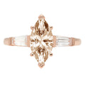 Champagne Simulated Diamond 3 Stone Ring G398333